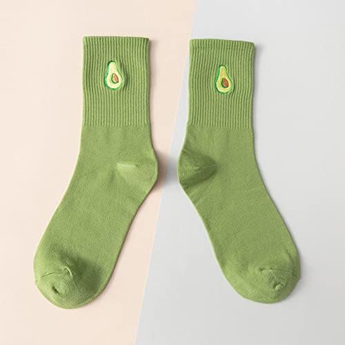 Baishitop Women'sенски овошје Везени чорапи Симпатична печатење кратки чорапи на глуждот за атлетски чорапи за пешачење