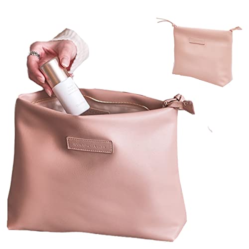 Кремасто Пуфер Козметичка Торба За Патување Со Голем Капацитет За Нега На Кожата На Жените Со Прегради Бела Торба За Шминка
