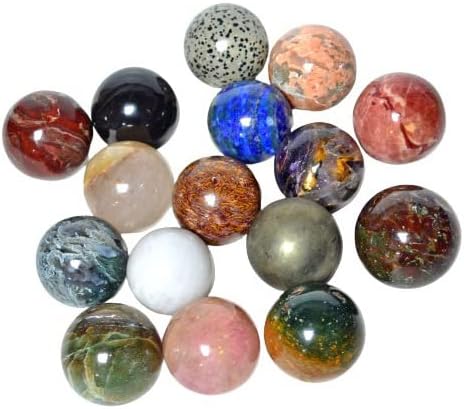Gemsindia 2,2 килограми/16 компјутер природни мулти -скапоцени камења сфера кристално лекување минерали мали топки/w штанд