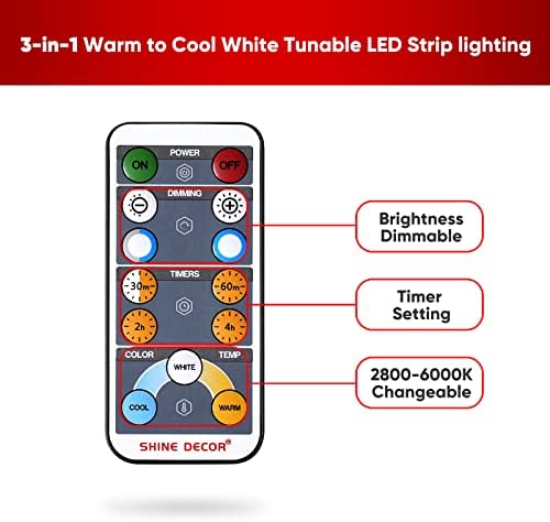 Комплет за контролор на Shine Decor CCT со машки-фемален конектор, замена само за IP65 водоотпорен 6x12mm Eco Strip CCT Tunable LED
