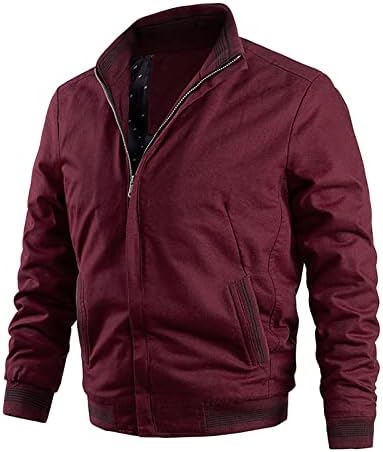 Ymosrh палта за мажи случајна пролет есен тенок бомбаш џебови џебови палто за надворешни работи, масти палта и јакни стилски