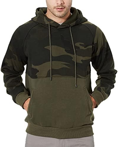 Jeke-DG Fleece Sports Sports Soft Hunting Camo Hoodie Lightweight Pullover Hoodsed Sweatshirt Kanga Pocket Tactical Воени кошули