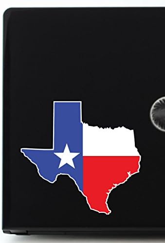 Тексас осамен Starвезда Стејт Белиот преглед - 4 инчи со целосна боја на бои за MacBooks или лаптопи - гордо направено во САД од