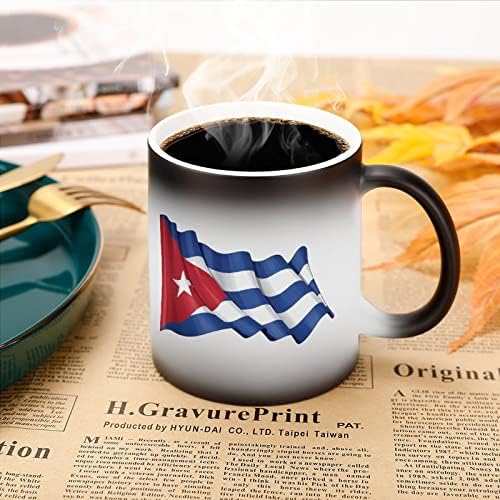 Куба Знаме Креативна Промена На Бојата Керамичка Шолја За Кафе Кригла За Промена На Топлина Смешно За Домашна Канцеларија