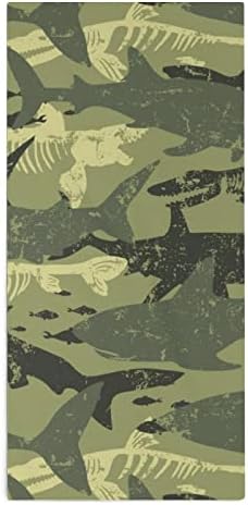 Камуфлажана ајкула пешкир 28,7 x13,8 крпа за лице Суперфинирани влакна Високо апсорбирачки крпи крпи