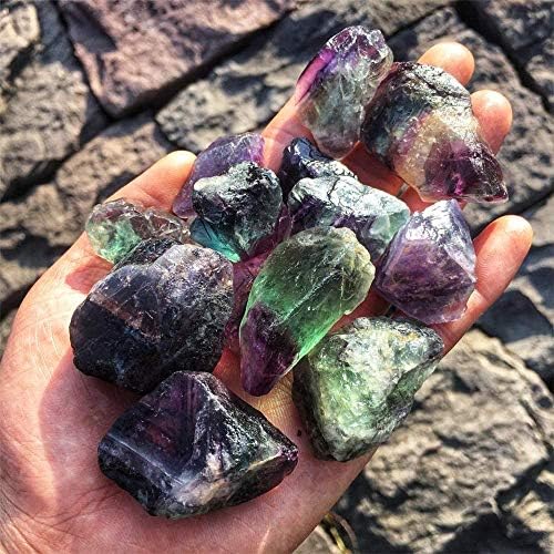 Simurg Raw Fluorite Stone 1lb '' 'A' '’Одделение Виножито флуорит груб кристал - зелени флуоритни карпи за кабинирање, пад,