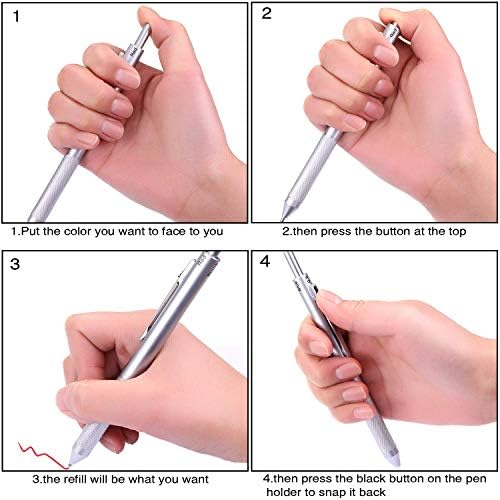 Данбонг 4 во 1 повеќебојно пенкало, метално касено мултифункционално пенкало, механички молив од 0,5 мм, пенкало со црвена топка, пенкало