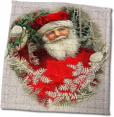3drose cameo на Дедо Мраз што го држи Холи и бор дрво со мозаични плочки. - крпи