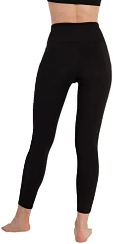 Новамур мека мека висока половината за контрола на стомакот за жени со џебови - 4 пат истегнуваат јога панталони за тренинг