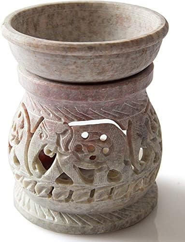 Запрниот горилник на маслото Zap Impex, декоративен држач за светло за чај, држач за природен камен, за ароматерапија спа јога Медитација