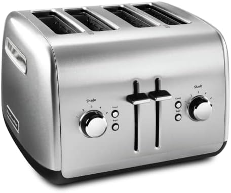 KitchenAid KMT4115SX 4-парчиња тостер со рачна рачка со висока лифт, четкана не'рѓосувачка, металик и окси, добри занарчиња Добри занарчиња