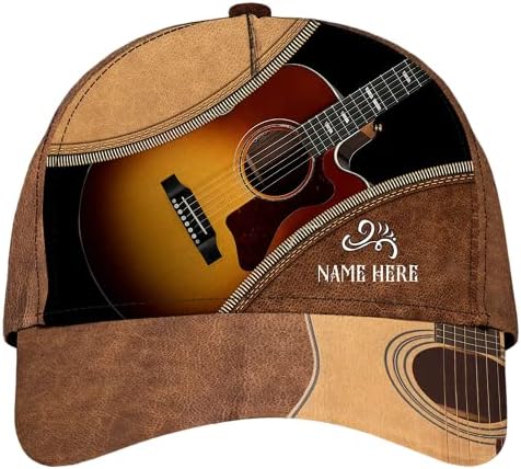 Капа за гитара, персонализирана капа за бејзбол гитара, сопствена капа за гитара, подароци за loversубители на гитара, играчи,