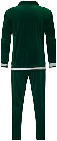 Облека за пот за мажи мода во боја машка зимска костум Зимски костум златен кадифено лаптол, обични спортови мажи костуми и поставува зелена боја