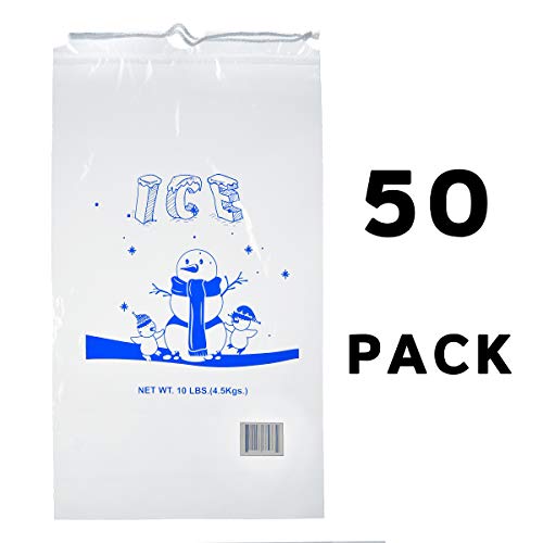 Ледена торба со памук влечење - чисти пластични кеси за мраз - комерцијални мраз торби - тешки ледени кеси