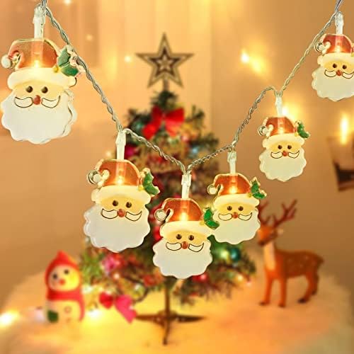 RRRPIO Божиќни низа светла, водоотпорен Дедон, предводени од Дедо Мраз, божиќни украси за DIY XMAS Дрво спална соба Двато затворено во
