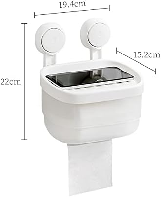 Држач за тоалети за бања Sudemota, wallид монтиран водоотпорен држач за хартија, без држач за ролна за хартија, мултифункционален