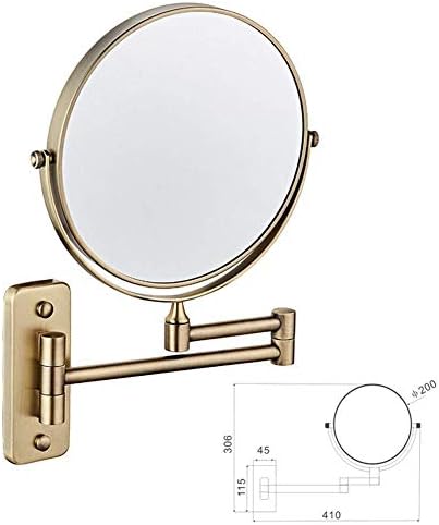 Огледало монтирано од wallидот Новоце, проширување на козметичкото бричење на бањата, козметичко сочинување на огледало 3x зголемување