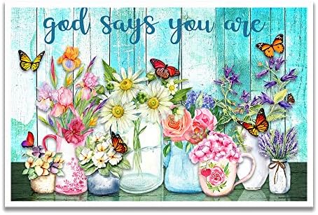 Бог вели дека сте платно wallидна уметност растение акварел цветни слики wallид декор пеперутка постер отпечатоци сликарство уметнички