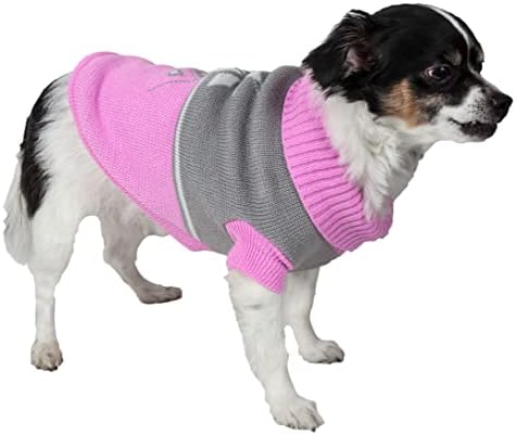 Petивотен век на миленичиња ® Снежен снегулка џемпер за миленичиња - дизајнерски џемпер за кучиња со вратот на желка - зимска облека за кучиња