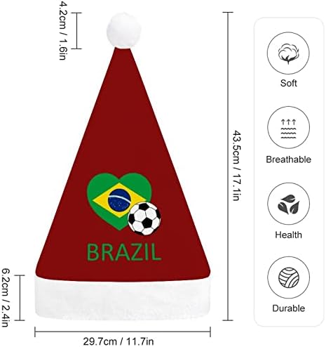 Љубов Бразил Фудбал Божиќ Шапка Дедо Мраз Шапка Смешни Божиќ Капи Празник Партија Капи За Жени/Мажи