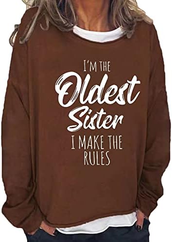 I'm the Oldest Sister I Make the Rules Sweatshirt Navy Blue Crewneck Sweatshirt Sister Gift Sweatshirt for Women