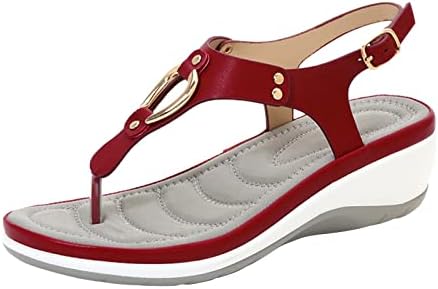 Xipcokm жени сандали со лак поддршка летен случајниот удобно удобно сандала мода мода на мода Сандал на отворено флип -апостолки