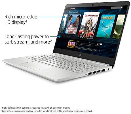 HP Најнови Лаптоп-AMD Ryzen 3-3250U-14 HD 1366x768-Radeon Vega 3 Графика-8GB DDR4 RAM МЕМОРИЈА 128GB NVMe SSD-WiFi5-Bt-Тип-C-HDMI-RJ45-Webcam -