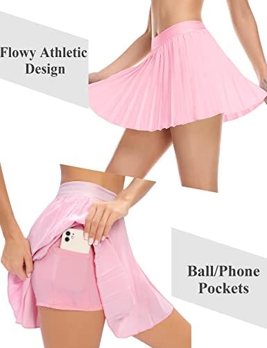 Dercaенски женски плетен тениско здолниште со џебови шорцеви голф -век тренинг што работи обични здолништа со атлетски спортови