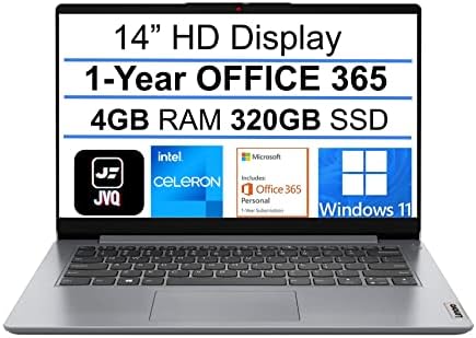 Леново Најновиот IdeaPad Лаптоп, 14.0 HD Дисплеј, Интел Celeron N4020, 4GB DDR4 RAM МЕМОРИЈА, 320GB SSD, 1-Годишна Канцеларија
