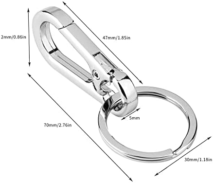 6 пакувачки клип за куки со клучни прстени, метални клучеви за клучеви за клучеви за клучеви на ланецот на ланецот на ланецот за