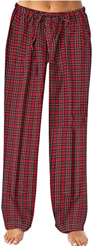 Плус големина јога панталони за жени 2x жени есенска пролет карирана печатена панталони со целосна должина дами џемпери со џемпери со