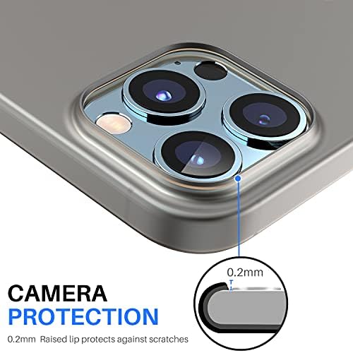 Tozo Компатибилен за iPhone 13 Pro Max Case 6,7 инчи тврд капак 0,35 mm најтенкиот светски заштитен обвивка полу -транспарентна мала тежина