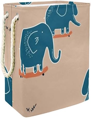 Нехомер Темно Зелен Слон 300д Оксфорд Пвц Водоотпорна Облека Ја Попречува Големата Корпа За Перење За Ќебиња Играчки За Облека