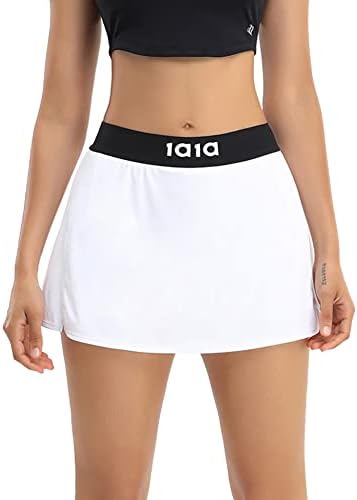1А1А тениски здолништа за жени со џебови шорцеви со високи половини со плетенка атлетски скејти кои трчаат спортско здолниште