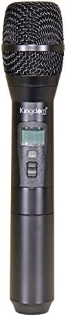 Кралство Професионален Безжичен Микрофон Систем, 1000 КАНАЛ UHF Микрофон Систем со 3 Динамични Рачни Микрофони и 1 Појас Пакет Со Лавалие