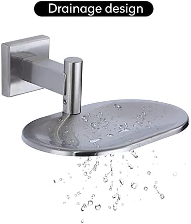Лејден бања тоалет сапун сапун, држач за сребрен сапун за туш од не'рѓосувачки челик монтиран четкан никел финиш '
