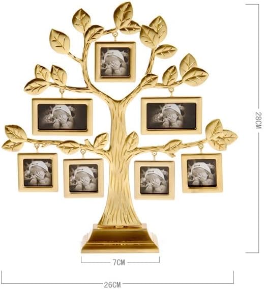 ZCMEB цинк легура со легура со фото рамка за семејни рамки Фото рамка за метални дрвја занаети со 7 висечки слики со слики со слики