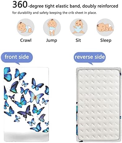Пеперутки со тематски вграден креветче за креветчиња, стандарден сад за креветчиња, ултра мек материјал-Грејт за момче или девојче