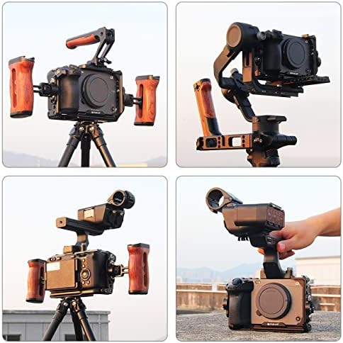 Palumma Aluminum DSLR Camera Camera за Sony FX3/FX30 камера метален зајачки кафез со 1/4 дупки и нота слајд лента за снимање додатоци