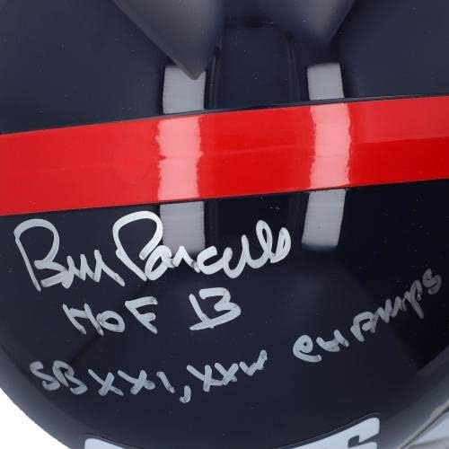 Бил Парцели Њујорк Гиганти Автограм Ридел Враќање НАЗАД VSR4 Автентичен Шлем Со Повеќе Натписи-Автограм Мак Шлемови