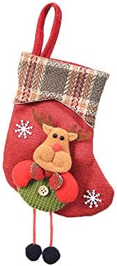 Метален круг и жица wallид декор Божиќ, виси бонбони подарок Дедо Мни, мини чорап Божиќ, порибување на домашни украси, виси мониста завеса