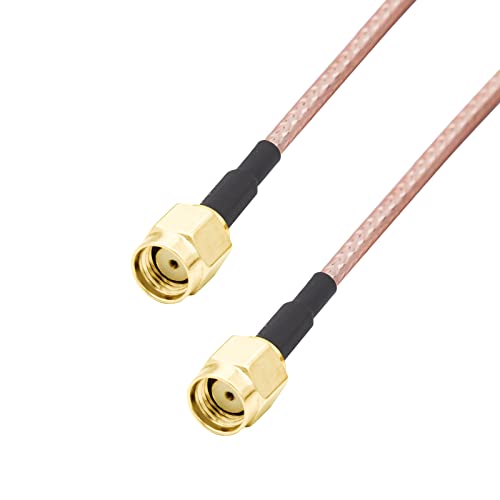 10GTEK 6 GHz RP-SMA кабел, RG316, RP-SMA машки до RP-SMA машки, директно до Стајт, 50-Ом, 0,15-М, пакет од 2