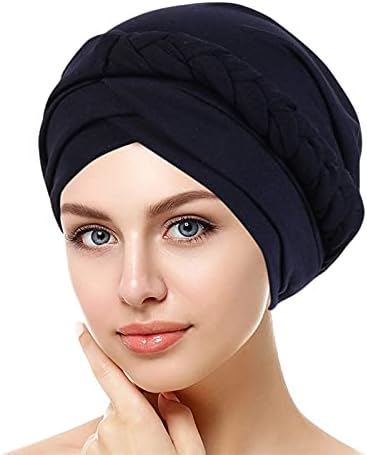 Женска турбанска капа со цврста глава обвива за карцином на карцином капа капа пред врзана изопачена плетенка за коса за коса