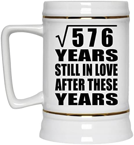 Дизајнирајте 24-годишнина Квадратен Корен од 576 Години Сеуште Во Љубов, 22оз Пиво Штајн Керамички Танкард Кригла Со Рачка За
