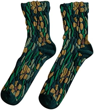 Womenените есен и зимски ретро етнички стил чорапи француски џакард чорапи со средна цевка паметни волна ладна временска чорапи