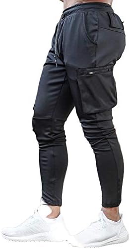 Спортски панталони за вежбање на мажи Аотор, панталони со атлетски патеки за џогер панталони со џебови со џебови со џебови