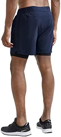 Занаетчиска спортска облека за мажи АВЕСЕНСКИ 2-во-1 шорцеви за истегнување | Шорцеви за атлетски тренинзи | Лесна со џеб од патент