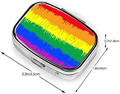 ЛГБТ геј лезбејско знаме плоштад мини пилула кутија Пријателска преносна компактна таблета со огледало