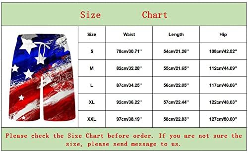 4 -ти јули Машки графички печати за прицврстување на обични патриотски американско знаме Печатено летни шорцеви на плажа со џебови