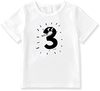 2-ри 3-то девојче момче роденден со кратки ракави Унисекс обични цврсти маици 2-3 Т Т.